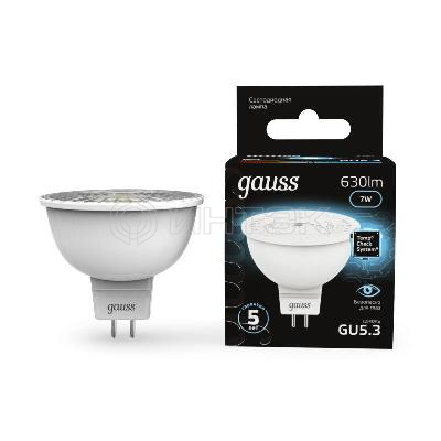 Лампа светодиодная Black 7Вт MR16 софит 4100К нейтр. бел. GU5.3 630лм GAUSS 101505207 изображение, фото