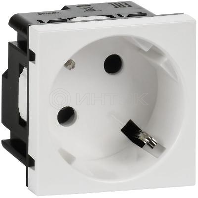 Розетка 2мод. 16А 250В 45град. с заземл. защ. шторки винт. зажимы бел. ИЭК Legrand 4521052 изображение, фото