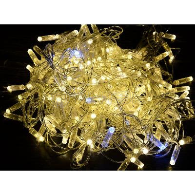 Гирлянда "Нить" 10м 100LED тепл. бел. IP44 провод прозр. 230В мерцание транзит IEK LGDU121-1-100-10-T-S-44 изображение, фото