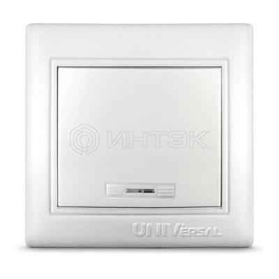 Выключатель 1-кл. СП Севиль 10А IP20 с подсветкой бел. UNIVersal С0121 изображение, фото