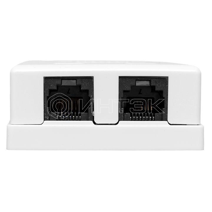 Розетка настенная TERACOM PRO кат.6 неэкранированная 2 порта RJ-45 Dual IDC бел. EKF TRP-WBOX-2RJ45-6UTP-WH изображение, фото