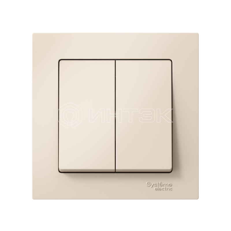 Выключатель 2-кл. СП AtlasDesign 10А IP20 (сх. 5) 10AX в сборе беж.  Systeme Electric ATN000252 изображение, фото