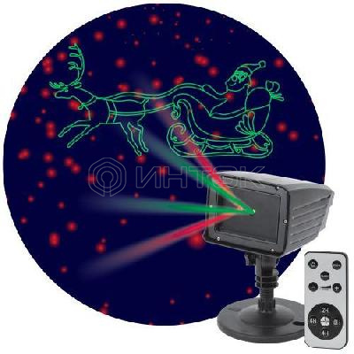 Проектор Laser Дед Мороз мультирежим 2 цвета 220В IP44 ENIOP-02 ЭРА Б0041643 изображение, фото