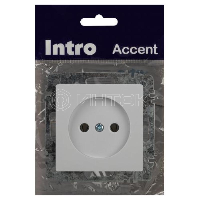 Розетка 1-м СП Accent 6-201-01 16А IP20 250В 2Р AL/CU бел. Intro Б0063653 изображение, фото