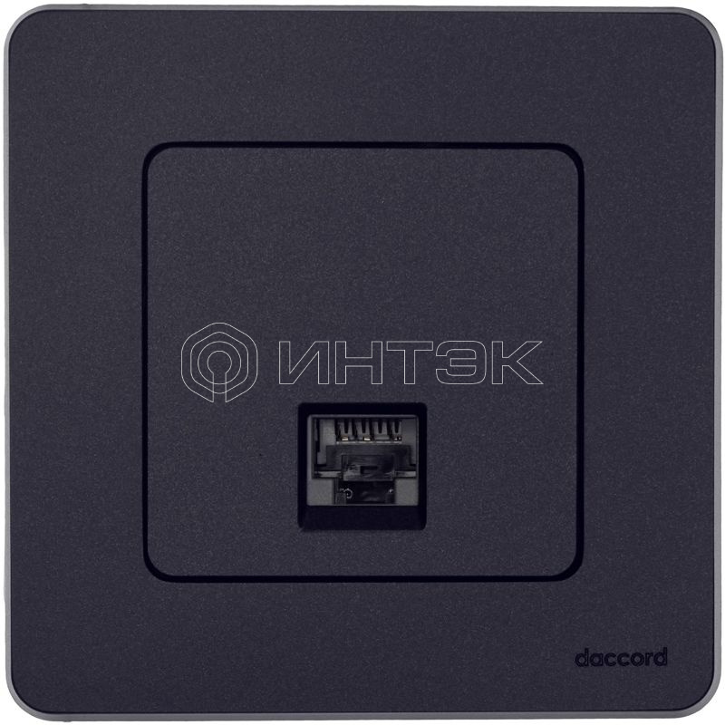 Розетка компьютерная Inspiria RJ45 кат.6 UTP механизм антрацит IEK 673833 изображение, фото