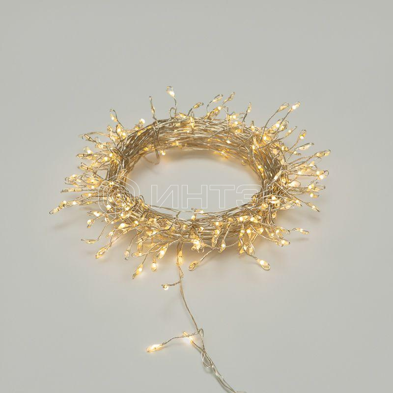 Гирлянда светодиодная "Роса "Фейерверк" 10м 250LED тепл. бел. 7.2Вт IP20 с контроллером на катушке Neon-Night 303-436 изображение, фото