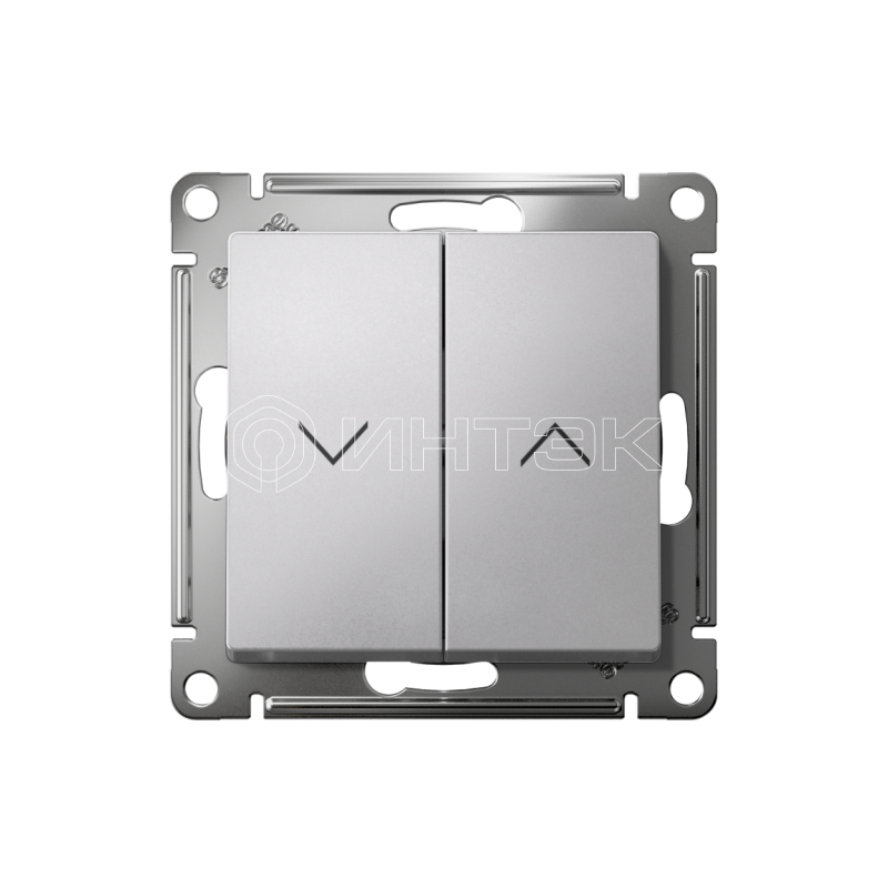 Выключатель для жалюзи 2-кл. AtlasDesign 10А механизм алюм. Systeme Electric ATN000319 изображение, фото