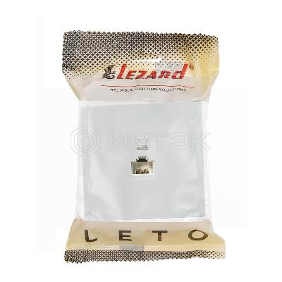 Розетка компьютерная 1-м ОП RJ45 LETO бел. LEZARD 752-0200-139 изображение, фото