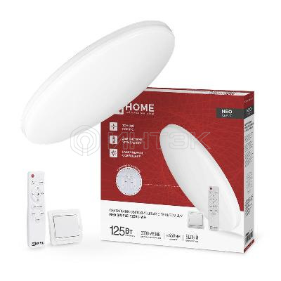 Светильник светодиодный NEO SIMPLE-125RC-WH 125Вт 3000-6500К 10000лм 230В 460х67мм с пультом ДУ бел. IN HOME 4690612060927 изображение, фото