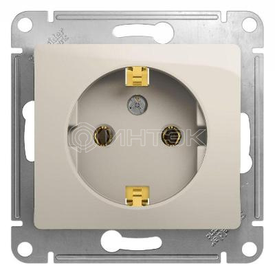 Розетка 1-м СП Glossa 16А IP20 250В с заземл. механизм молочн. Systeme Electric GSL000943 изображение, фото