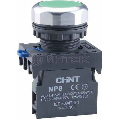 Кнопка управления NP8-10BN/3 без подсветки зел. 1НО IP65 (R) CHINT 667232 изображение, фото