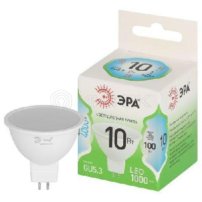 Лампа светодиодная GREEN LINE MR16-10W-840-GU5.3 GL 10Вт софит 4000К яркий свет бел. GU5.3 Эра Б0067064 изображение, фото