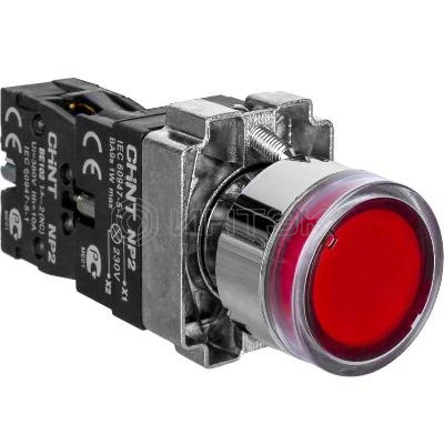 Кнопка управления NP2-BW3461 1НО красн. AC/DC 230В(LED) IP40 (R) CHINT 574080 изображение, фото