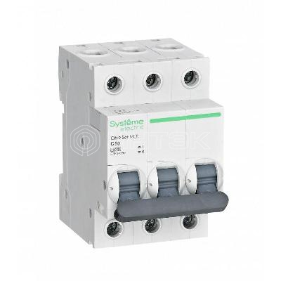 Выключатель автоматический модульный 3п C 50А 4.5кА City9 Set 400В Systeme Electric C9F34350 изображение, фото