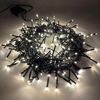 Гирлянда светодиодная "Нить Мишура" 3.9м 200LED 220В IP20 зел. провод тепл. свет ЭРА Б0047970 изображение, фото