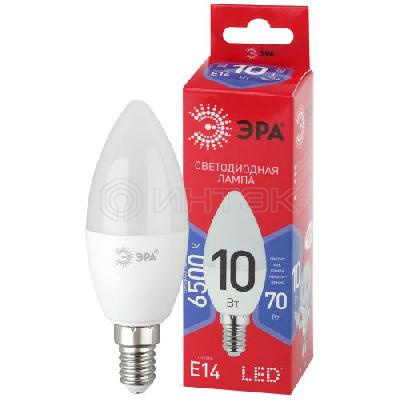 Лампа светодиодная RED LINE LED B35-10W-865-E14 R 10Вт B35 свеча 6500К холод. бел. E14 Эра Б0045337 изображение, фото