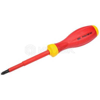 Отвертка диэлектрическая крестовая PH2х100 K3 1000В ARMA2L 3 IEK A2L3-SC30-K3-PH-20-100 купить