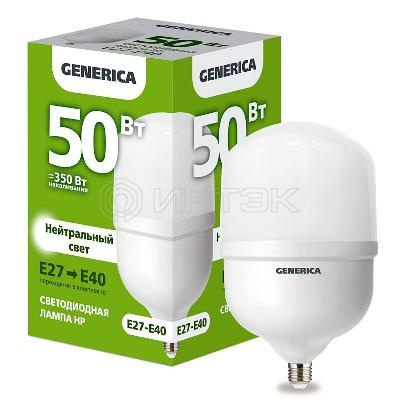 Лампа светодиодная HP 50Вт 4000К E27-E40 230В GENERICA LL-HP-50-230-40-E27-E40-G изображение, фото