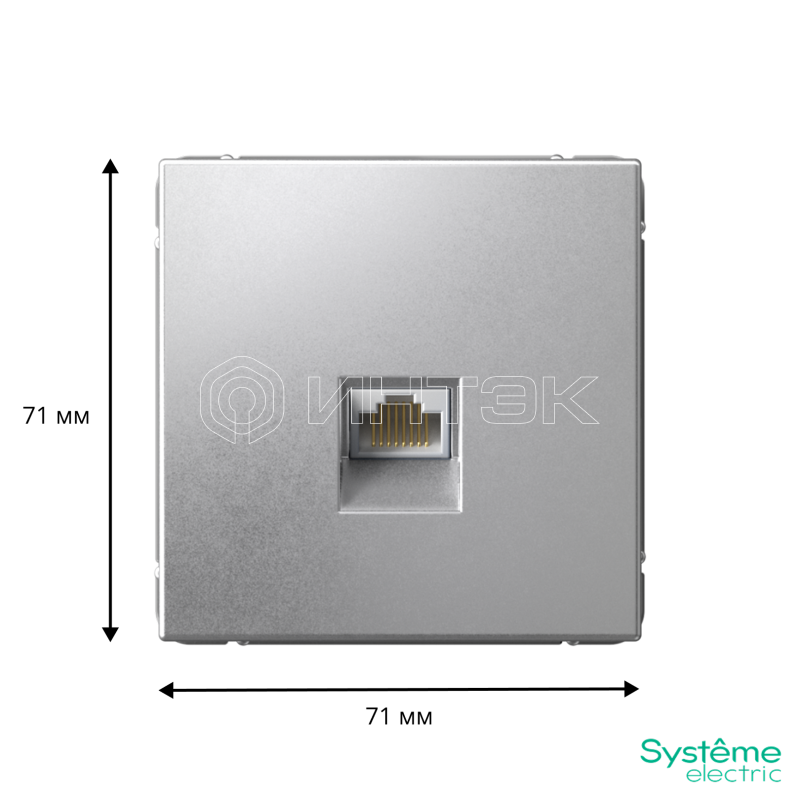 Розетка компьютерная ArtGallery RJ45 кат.6A механизм алюм.  Systeme Electric GAL000386 изображение, фото