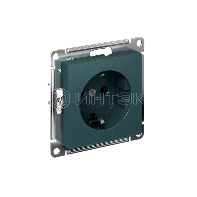 Розетка AtlasDesign 16А с заземл. быстрозажим. клем. механизм изумруд Systeme Electric ATN000843S изображение, фото