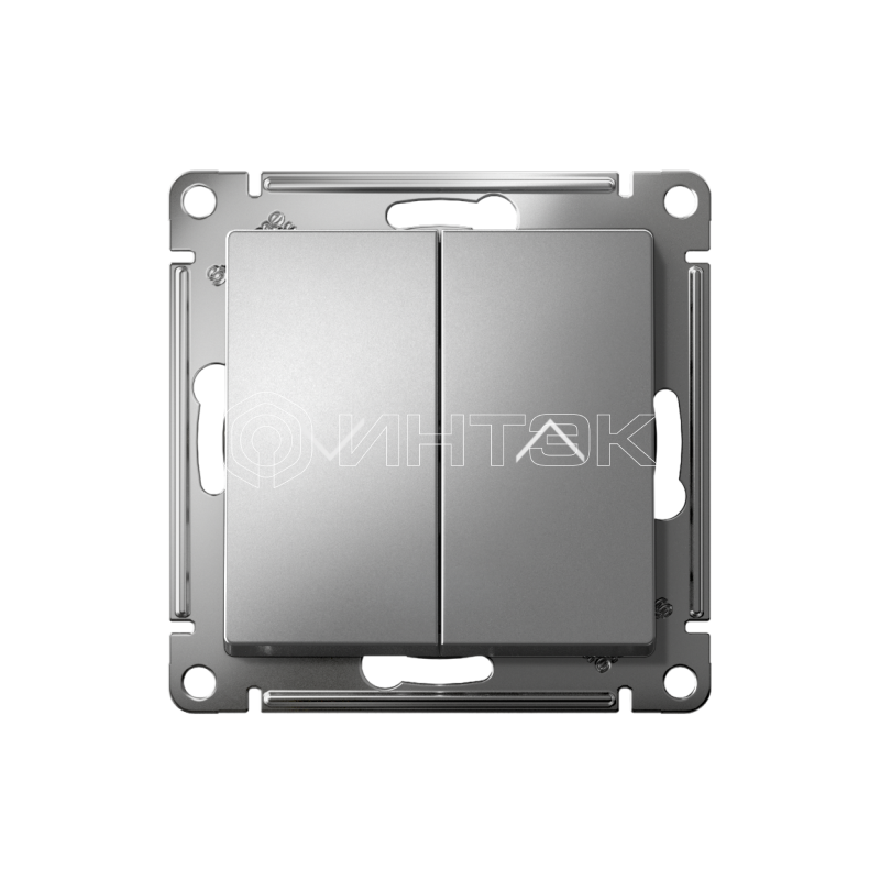 Выключатель для жалюзи 2-кл. AtlasDesign 10А механизм сталь Systeme Electric ATN000919 изображение, фото