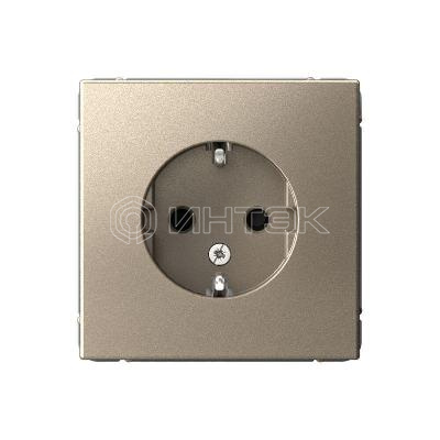 Розетка ArtGallery 16А с заземл. защ. шторки механизм шампань  Systeme Electric GAL000545 изображение, фото