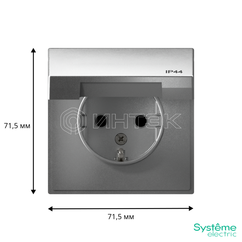 Розетка ArtGallery 16А IP44 с заземл. защ. шторки с крышкой механизм алюм.  Systeme Electric GAL440346 изображение, фото