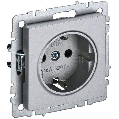 Розетка BRITE РС14-1-0-БрА 16А с заземл. защ. шторки механизм алюм. IEK BR-R14-16-K47 изображение, фото
