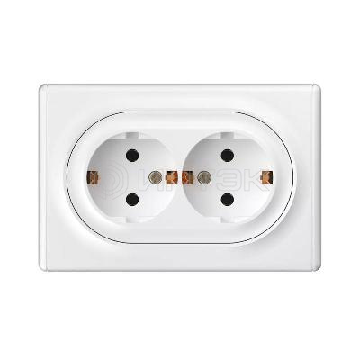 Розетка 2-м СП Florence 16А IP20 с заземл. винт. клеммы бел. 1E10401300 OneKeyElectro 2172767 изображение, фото