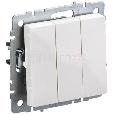 Выключатель 3-кл. СП BRITE ВС10-3-0-БрБ 10А механизм бел. IEK BR-V30-0-10-K01 изображение, фото