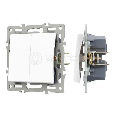 Механизм выключателя двухклавишный непроходной SWT-MK02-PL-WH (250В 16А) Arlight 043724 изображение, фото