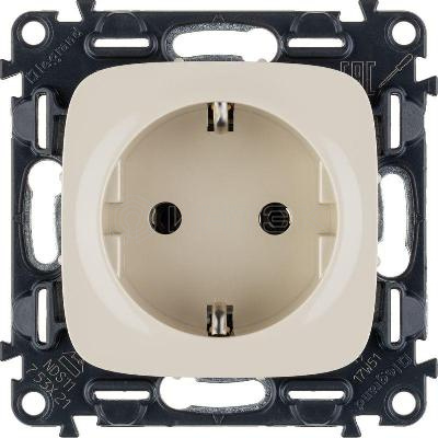 Розетка 1-м СП Valena Allure 16А IP2X 250В 2P+E безвинтов. клеммы с лицев. панелью механизм сл. кость Legrand 753821 изображение, фото