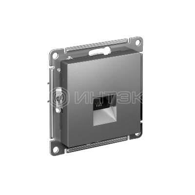 Розетка телефонная 1-м СП AtlasDesign RJ11 механизм сталь Systeme Electric ATN000981 изображение, фото