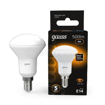 Лампа светодиодная Black 6Вт R50 рефлектор 3000К тепл. бел. E14 500лм GAUSS 106001106 изображение, фото