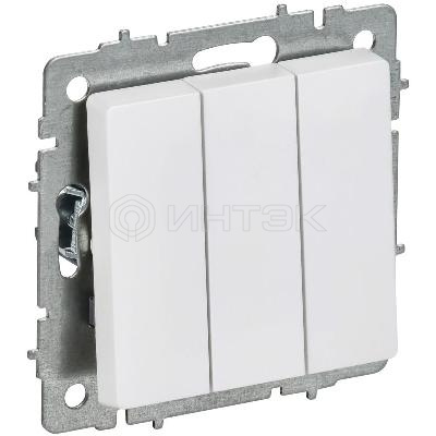 Выключатель 3-кл. СП BRITE ВС10-3-0-БрАБ 10А механизм арктич. бел. IEK BR-V30-0-10-K91 изображение, фото