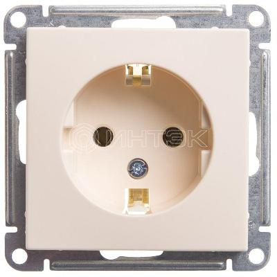Розетка 1-м СП W59 16А IP20 с заземл. без защ. шторок механизм сл. кость Systeme Electric RS16-154-2-86 изображение, фото