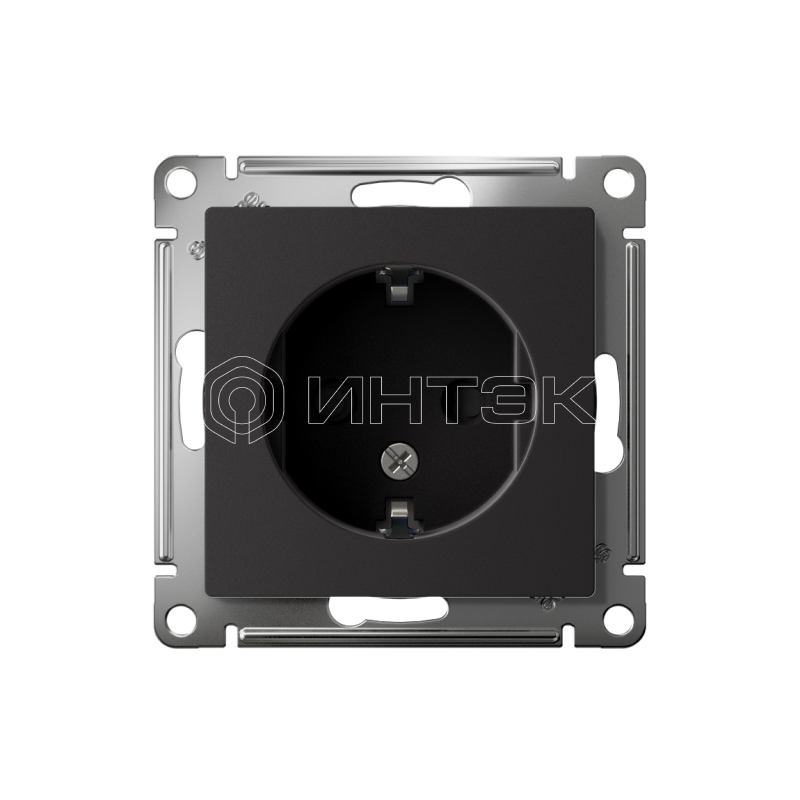 Розетка 1-м СП AtlasDesign 16А IP20 с заземл. защ. шторки механизм карбон  Systeme Electric ATN001045 изображение, фото