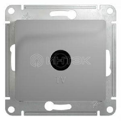 Розетка телевизионная оконечная TV 1-м СП Glossa 1дБ механизм алюм.  Systeme Electric GSL000391 изображение, фото