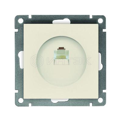 Розетка компьютерная 1-м СП Афина RJ45 кат.5E механизм сл. кость (ivory) Universal A0051-I изображение, фото