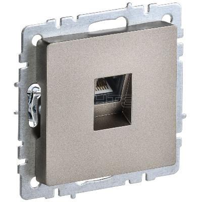 Розетка компьютерная СП RJ45 кат.5E BRITE РК10-БрШ механизм шампань IEK BR-K10-1-K37 изображение, фото