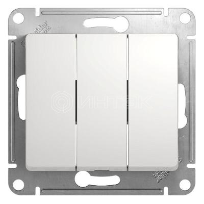 Выключатель 3-кл. СП Glossa 10А IP20 (сх. 1+1+1) 10AX механизм бел.  Systeme Electric GSL000131 изображение, фото
