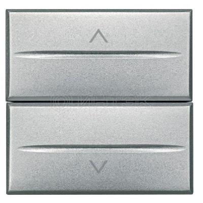 Выключатель для жалюзи кнопочный 2-кл. 2мод. Axolute Axial 10А 250В 1Р(NO)+ 1Р(NO) алюм. Legrand BTC HC4037/2 изображение, фото