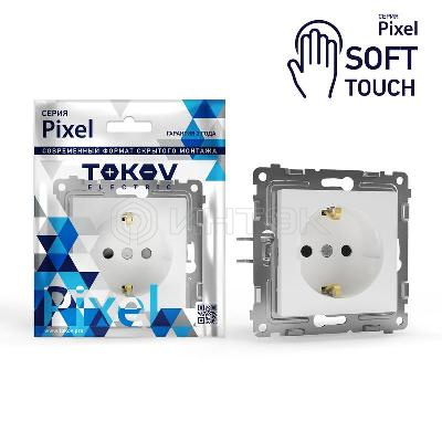 Розетка 1-м СП Pixel 16А IP20 с заземл. механизм айс TOKOV ELECTRIC TKE-PX-R1Z-C34 изображение, фото