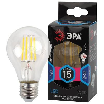 Лампа светодиодная филаментная F-LED-15W-840-E27 15Вт A60 грушевидная 4000К нейтр. бел. E27 Эра Б0046983 изображение, фото