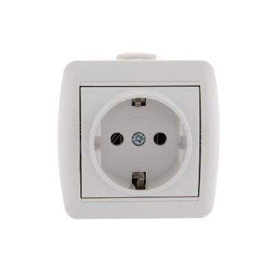 Розетка 1-м ОП Nata 16А IP20 с заземл. керамика бел. LEZARD 710-0200-122 изображение, фото