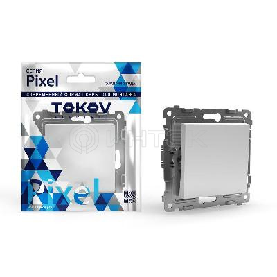 Выключатель 1-кл. СП Pixel 10А IP20 механизм бел. TOKOV ELECTRIC TKE-PX-V1-C01 изображение, фото
