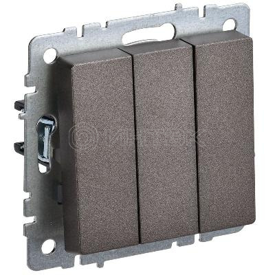 Выключатель 3-кл. СП BRITE ВС10-3-0-БрТБ 10А механизм бронза IEK BR-V30-0-10-K45 изображение, фото
