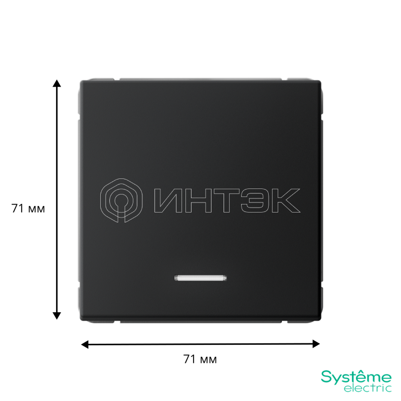 Выключатель 1-кл. ArtGallery (сх. 1а) 10AX с подсветкой механизм карбон  Systeme Electric GAL001013 изображение, фото