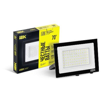 Прожектор светодиодный СДО 06-70 IP65 4000К черн. IEK LPDO601-070-40-K02 изображение, фото