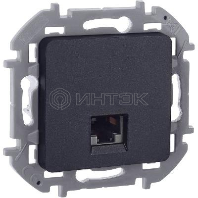 Розетка компьютерная Inspiria RJ45 кат.6 UTP механизм антрацит IEK 673833 изображение, фото